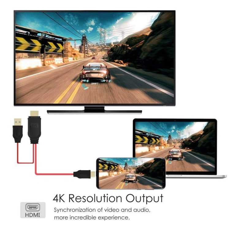 Cable convertidor digital de video USB 3.1 tipo C a HDMI MHL 4K HD para teléfono Android para monitor de proyector de TV