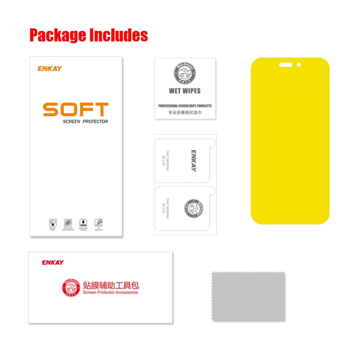 Película de hidrogel a prueba de explosiones con pegamento completo ENKAY para iPhone 14 Pro, For iPhone 14 Pro (1 PC), For iPhone 14 Pro  (2 PCS), For iPhone 14 Pro (5 PCS), For iPhone 14 Pro (10 PCS)