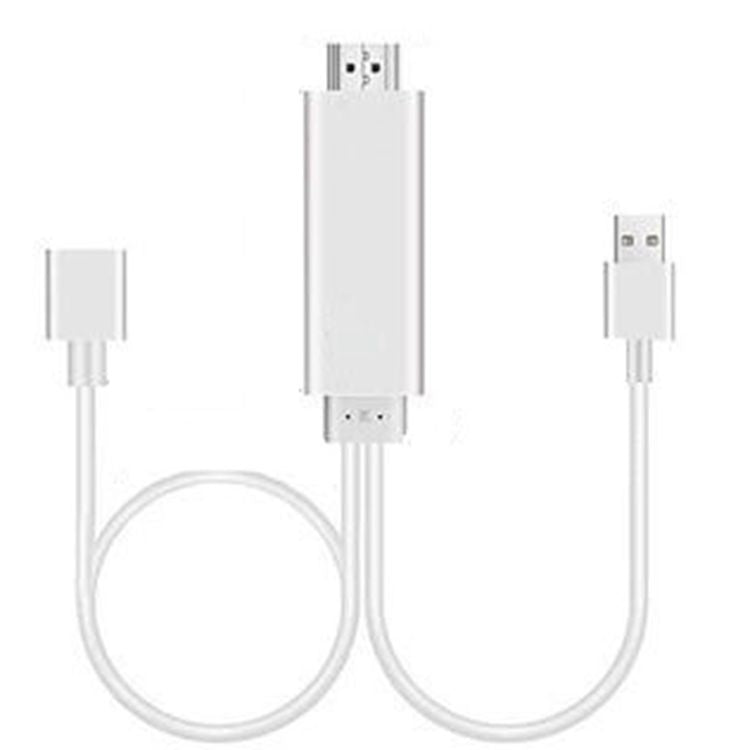 Adaptador de cables HDMI 1080P Cable USB a HDTV, Dongle USB macho + USB hembra a HDMI macho 1080P HDTV Cable de espejo para teléfono/pad y más uso compartido de vapor