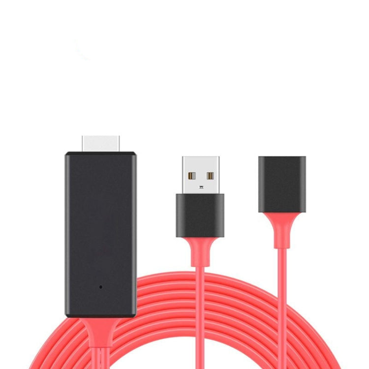 Adaptador de cables HDMI 1080P Cable USB a HDTV, Dongle USB macho + USB hembra a HDMI macho 1080P HDTV Cable de espejo para teléfono/pad y más uso compartido de vapor