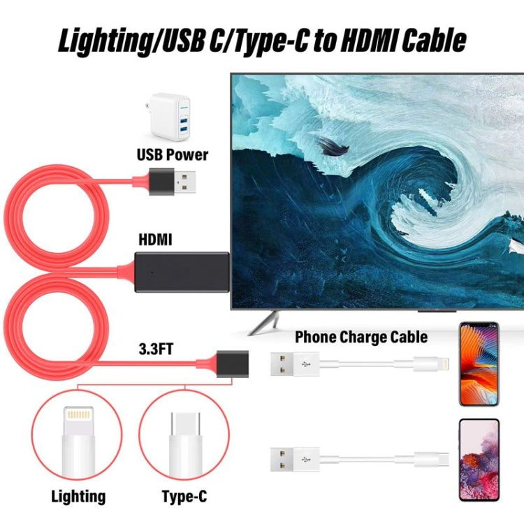 Adaptador de cables HDMI 1080P Cable USB a HDTV, Dongle USB macho + USB hembra a HDMI macho 1080P HDTV Cable de espejo para teléfono/pad y más uso compartido de vapor