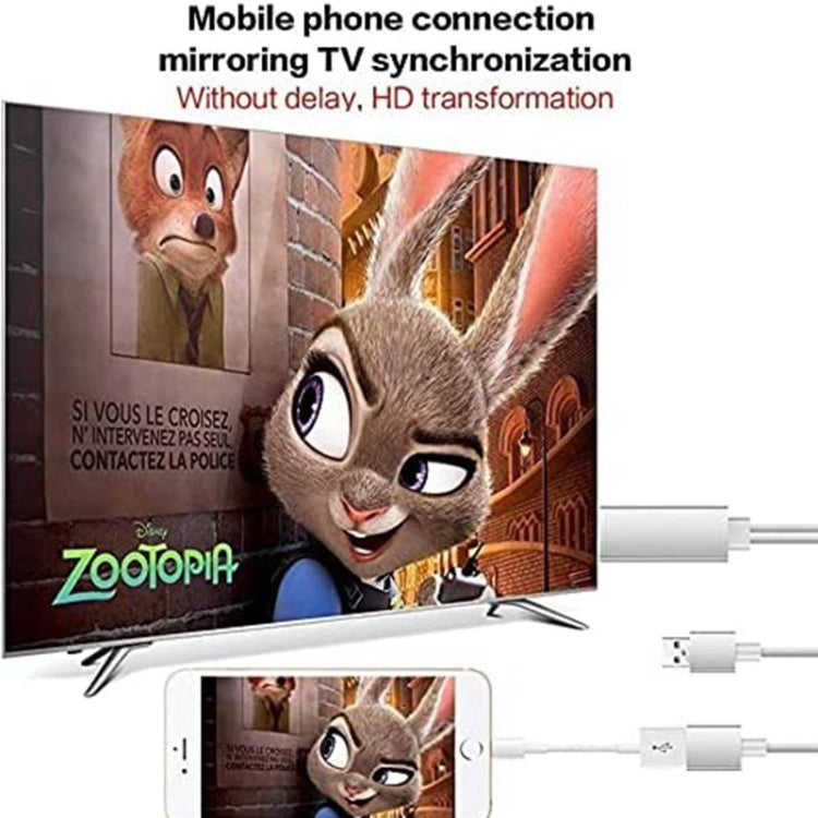 Adaptador de cables HDMI 1080P Cable USB a HDTV, Dongle USB macho + USB hembra a HDMI macho 1080P HDTV Cable de espejo para teléfono/pad y más uso compartido de vapor