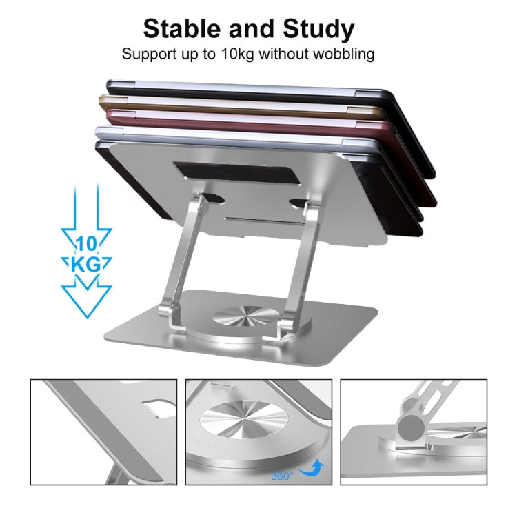 D088 portátil de aluminio de 360 grados de altura giratoria Flexible ajustable soporte para ordenador portátil, D088