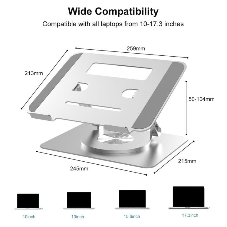 D088 portátil de aluminio de 360 grados de altura giratoria Flexible ajustable soporte para ordenador portátil, D088