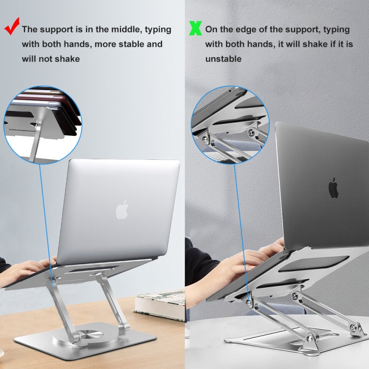 D088 portátil de aluminio de 360 grados de altura giratoria Flexible ajustable soporte para ordenador portátil, D088