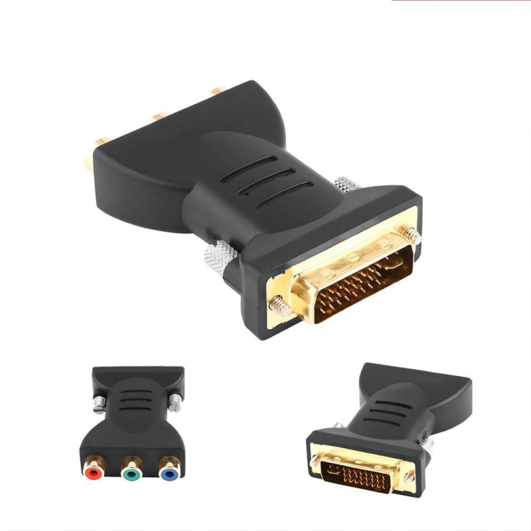 Convertidor de componentes AV de audio y vídeo chapado en oro DVI-I 24+5 macho a 3 RCA chapado en oro