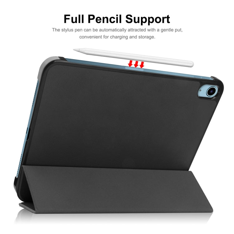 Para iPad 10.2 2022 ENKAY Tri-fold Custer Texture Funda de cuero con soporte inteligente, For iPad 10th Gen 10.9 2022