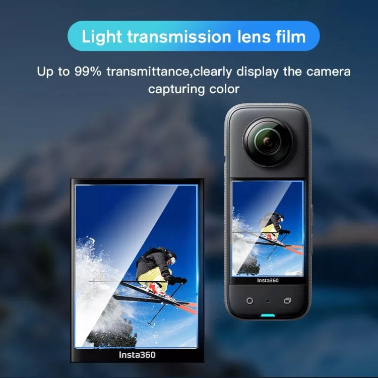 Para Insta360 X3 STARTRC 2 uds película protectora curva HD transparente, For Insta360 X3