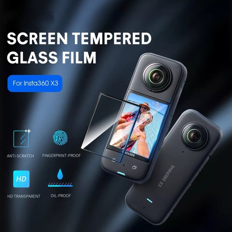 Para Insta360 X3 STARTRC 2 uds película protectora curva HD transparente, For Insta360 X3