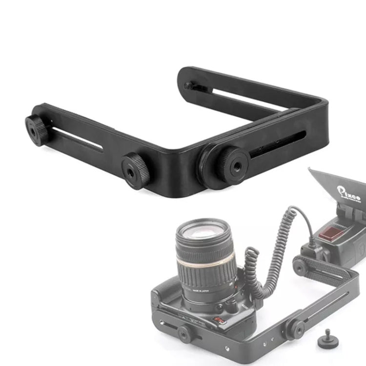 NST-6494 Aleación de aluminio 1/4 pulgadas Adaptador de zapata Cámara Doble forma de L Soporte de flash de cámara