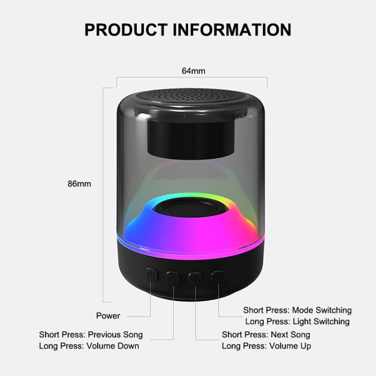 ENKAY Hat-Prince Altavoz Bluetooth inalámbrico portátil con luz RGB, S, L