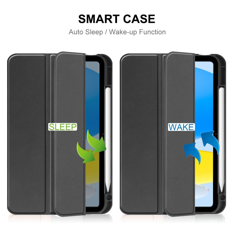 Para iPad 10.9 2022 ENKAY TPU contraportada Smart Leather Stand Tablet Case con ranura para bolígrafo