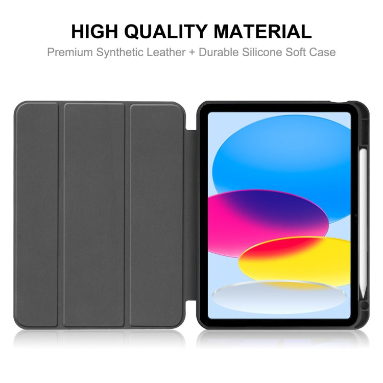 Para iPad 10.9 2022 ENKAY TPU contraportada Smart Leather Stand Tablet Case con ranura para bolígrafo