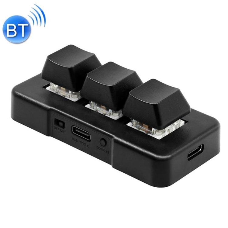 MK321BT Bluetooth 5.1 3 teclas Teclas personalizadas Juego Office PS Clip Teclado de programación macro