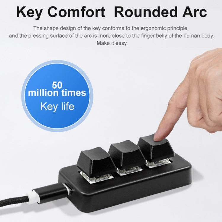 MK321BT Bluetooth 5.1 3 teclas Teclas personalizadas Juego Office PS Clip Teclado de programación macro