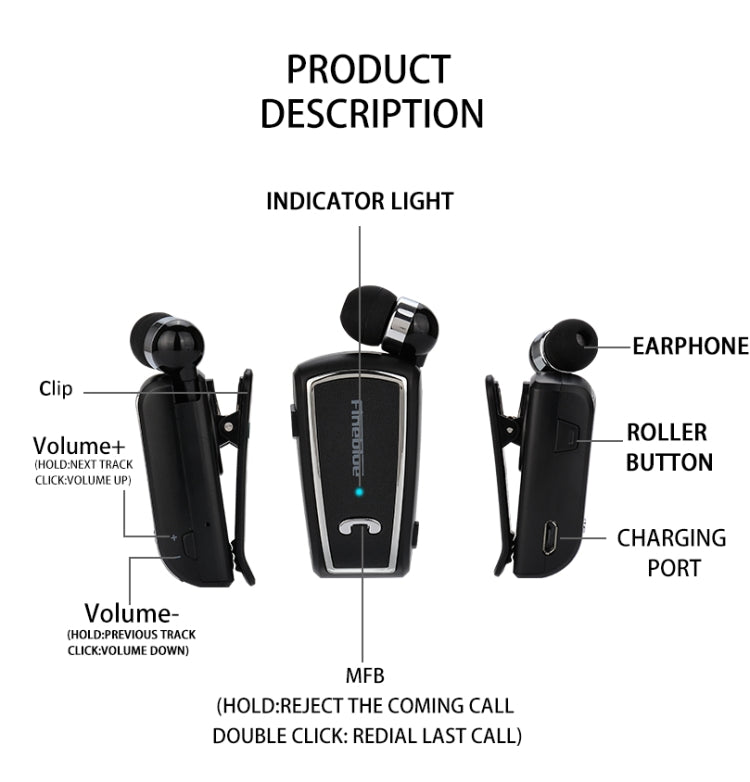 Fineblue F-V3 Bluetooth 4.1 Inalámbrico Estéreo Bluetooth In-Ear Auricular Mini Auricular, F-V3 Black, F-V3 White, F-V3 Gold