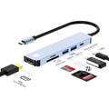 JUNSUNMAY 6 en 1 Tipo-C a 4K HDMI Adaptador de estación de acoplamiento USB-C PD Hub de carga rápida Lector de tarjetas SD/TF, JSM-HUB005