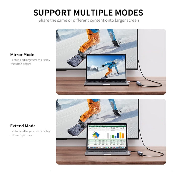 JUNSUNMAY 6 en 1 Tipo-C a 4K HDMI Adaptador de estación de acoplamiento USB-C PD Hub de carga rápida Lector de tarjetas SD/TF, JSM-HUB005