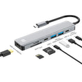 JUNSUNMAY 7 en 1 Tipo-C a 4K HDMI Adaptador de estación de acoplamiento PD Quick Charge Hub SD/TF Lector de tarjetas, JSM-HUB007