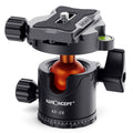 K&F CONCEPT KF31.023V3 Rótula de bola de trípode de metal panorámica giratoria de 360 grados con placa de liberación rápida de 1/4 de pulgada, KF31.023V3