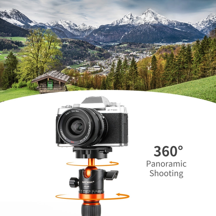 K&F CONCEPT KF31.023V3 Rótula de bola de trípode de metal panorámica giratoria de 360 grados con placa de liberación rápida de 1/4 de pulgada, KF31.023V3