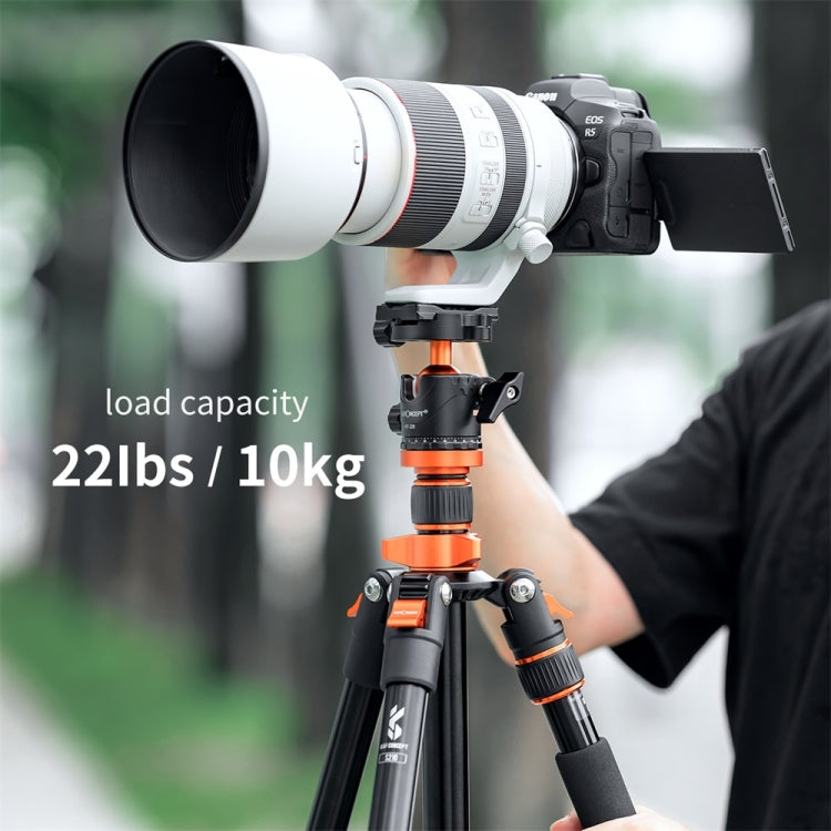 K&F CONCEPT KF31.023V3 Rótula de bola de trípode de metal panorámica giratoria de 360 grados con placa de liberación rápida de 1/4 de pulgada, KF31.023V3