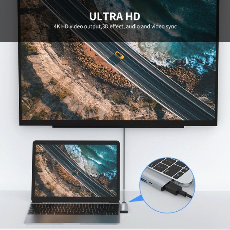ENKAY Hat-Prince 5 en 2 Hub Type-C a 4K HDMI / USB 3.0 Adaptador de estación de acoplamiento para MacBook