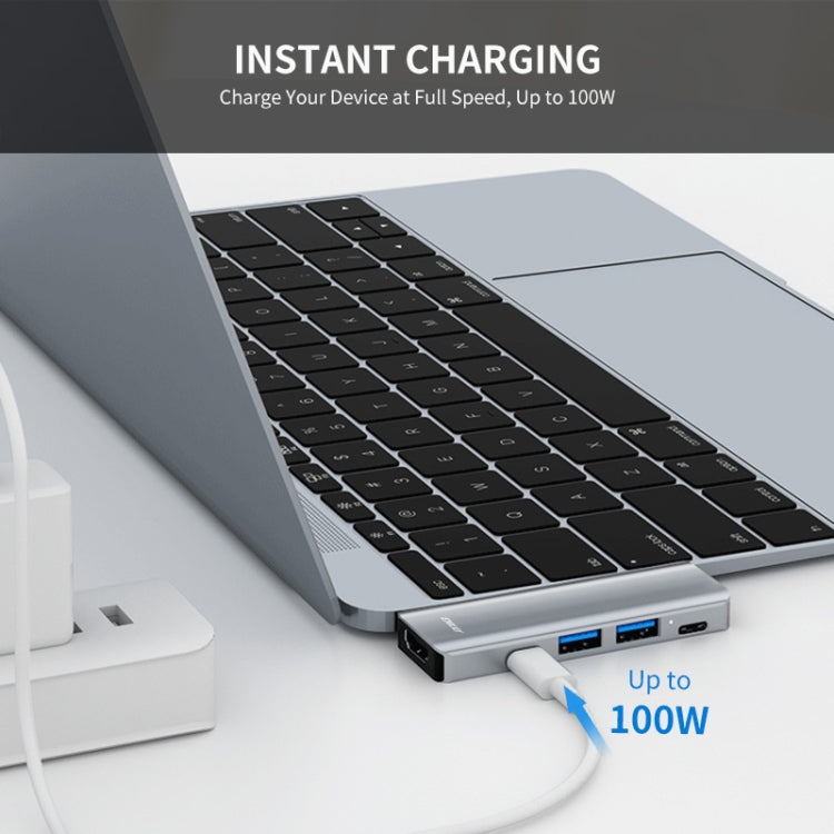 ENKAY Hat-Prince 5 en 2 Hub Type-C a 4K HDMI / USB 3.0 Adaptador de estación de acoplamiento para MacBook