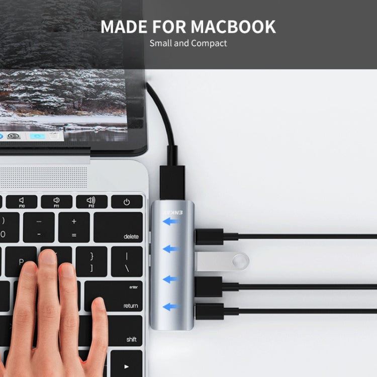 ENKAY Hat-Prince 5 en 2 Hub Type-C a 4K HDMI / USB 3.0 Adaptador de estación de acoplamiento para MacBook