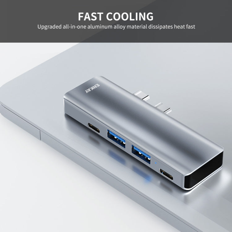 ENKAY Hat-Prince 5 en 2 Hub Type-C a 4K HDMI / USB 3.0 Adaptador de estación de acoplamiento para MacBook