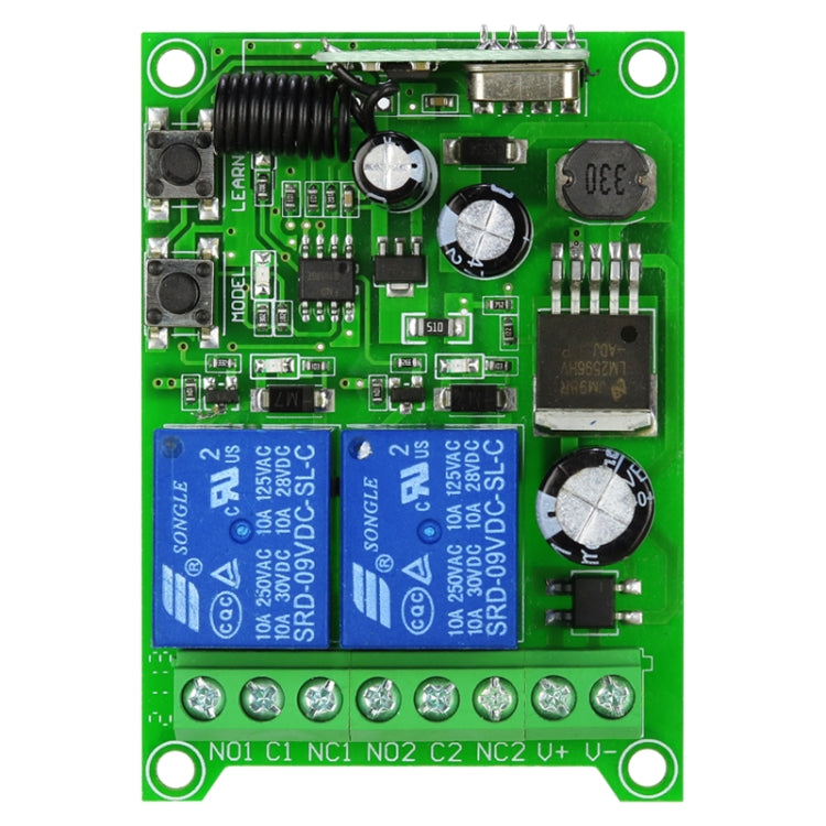 Conjunto de receptor de relé de Control remoto inalámbrico RF para puerta eléctrica Universal 24V DC 12V 48V
