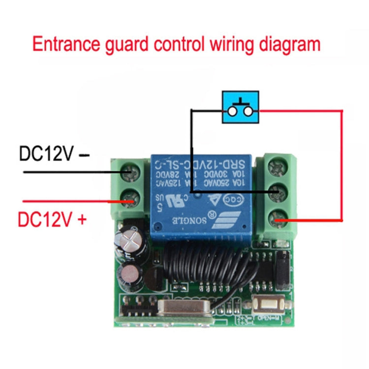 12V 10A RF interruptor de control remoto inalámbrico 1CH receptor de relé