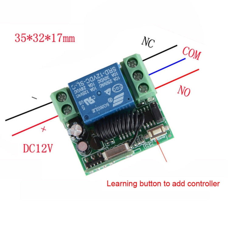 12V 10A RF interruptor de control remoto inalámbrico 1CH receptor de relé