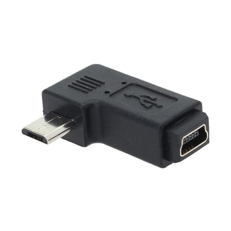 Adaptador Mini USB Hembra a Micro USB Macho de 90 Grados