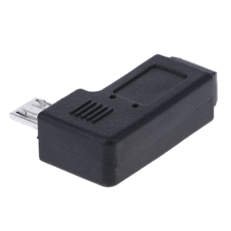 Adaptador Mini USB Hembra a Micro USB Macho de 90 Grados