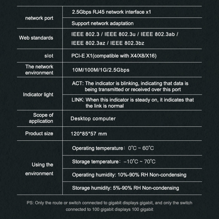 EDUP EP-9635C Tarjeta de red con cable para juegos Gigabit de 2,5 Gbps, expansión de puerto de Internet de alta velocidad de 2500 M, adaptador de red Ethernet adaptable para PC de escritorio