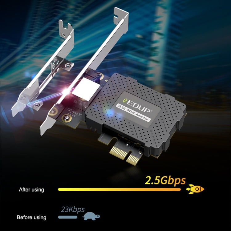 EDUP EP-9635C Tarjeta de red con cable para juegos Gigabit de 2,5 Gbps, expansión de puerto de Internet de alta velocidad de 2500 M, adaptador de red Ethernet adaptable para PC de escritorio