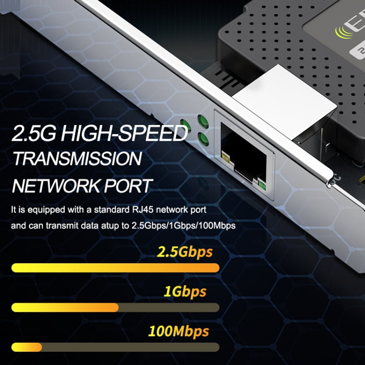 EDUP EP-9635C Tarjeta de red con cable para juegos Gigabit de 2,5 Gbps, expansión de puerto de Internet de alta velocidad de 2500 M, adaptador de red Ethernet adaptable para PC de escritorio