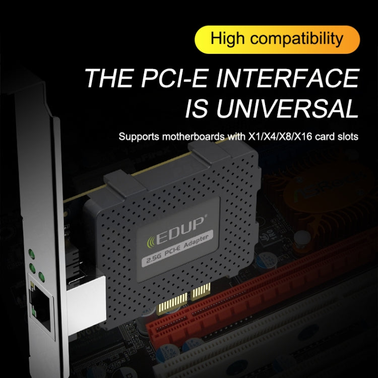 EDUP EP-9635C Tarjeta de red con cable para juegos Gigabit de 2,5 Gbps, expansión de puerto de Internet de alta velocidad de 2500 M, adaptador de red Ethernet adaptable para PC de escritorio