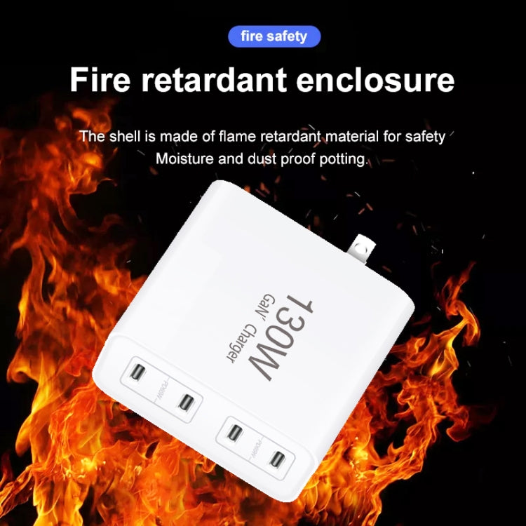 GaN130W Cargador tipo C de 4 puertos USB-C PD65W / PD30W para serie de portátiles, US Plug, EU / US Plug, UK / US Plug, AU / US Plug, EU / UK / US Plug, EU / UK / AU / US Plug