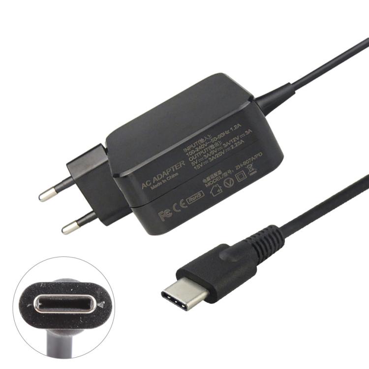 Para Dell / HP / Xiaomi 45W Cargador Tipo-c Adaptador de fuente de carga súper rápida, UK Plug, EU Plug, US Plug
