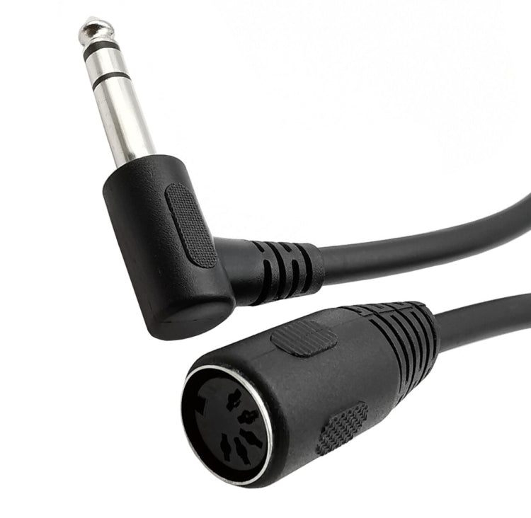 JUNSUNMAY Adaptador estéreo de audio MIDI de 6,35 mm, 1/4 de pulgada, macho a hembra, de 5 pines, longitud del cable: 20 cm, Cable Length: 20cm