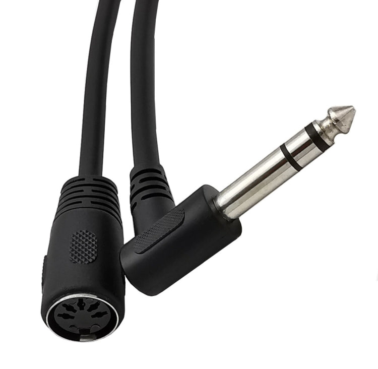 JUNSUNMAY Adaptador estéreo de audio MIDI de 6,35 mm, 1/4 de pulgada, macho a hembra, de 5 pines, longitud del cable: 20 cm, Cable Length: 20cm