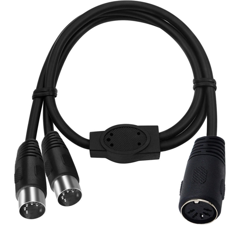 JUNSUNMAY Adaptador de cable MIDI 2 en 1 Din de 5 pines macho a doble hembra de 2 pines, longitud del cable: 50 cm, Cable Length: 50cm