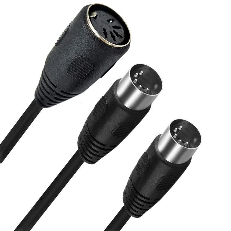 JUNSUNMAY Adaptador de cable MIDI 2 en 1 Din de 5 pines macho a doble hembra de 2 pines, longitud del cable: 50 cm, Cable Length: 50cm