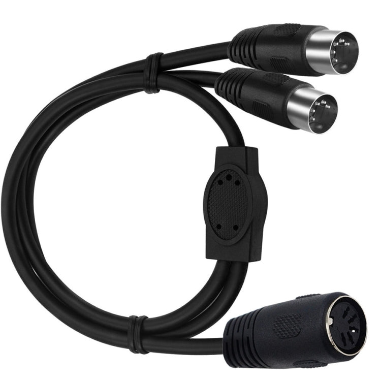 JUNSUNMAY Adaptador de cable MIDI 2 en 1 Din de 5 pines macho a doble hembra de 2 pines, longitud del cable: 50 cm, Cable Length: 50cm