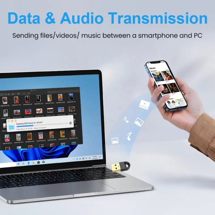B-001 Mini Adaptador Bluetooth 5.3 Transmisor Receptor Adaptador Dongle USB Inalámbrico