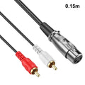 JUNSUNMAY 2 RCA macho a XLR hembra cable de audio estéreo, 0.15m, 1.5m, 3m