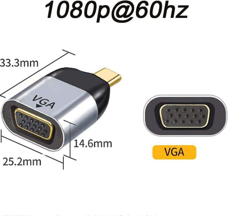 Convertidor Adaptador USB-C Macho a VGA Hembra
