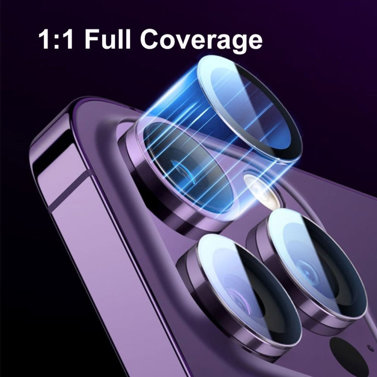ENKAY Hat-Prince película de vidrio de cámara de anillo individual templado con posicionador, For iPhone 13 / 13 mini, For iPhone 13 Pro / 13 Pro Max, For iPhone 14 / 14 Plus, For iPhone 14 Pro / 14 Pro Max